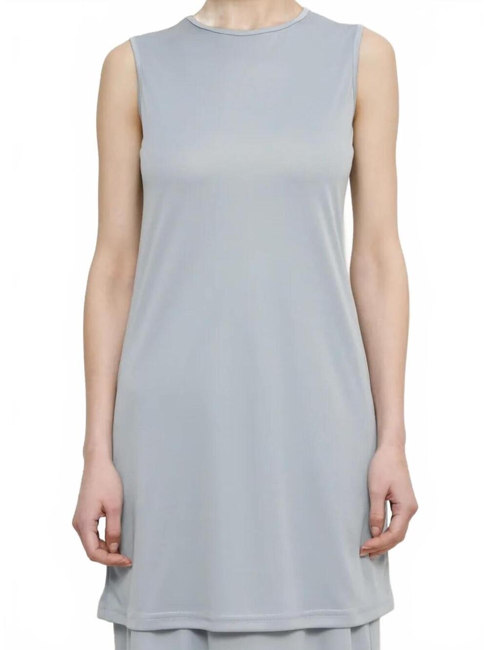 Light Blue Sleeveless A-Line Tunic Dress, Size - 6